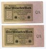 2 x Geldschein der Inflation 5 Milliarden Mark 1923 Erh.IV stark gebraucht  Ros. 112 c