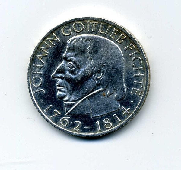 5 Deutsche Mark Bundesrepublik Deutschland Johann Gottlieb Fichte 1964  Jäger 393  Erh. vz