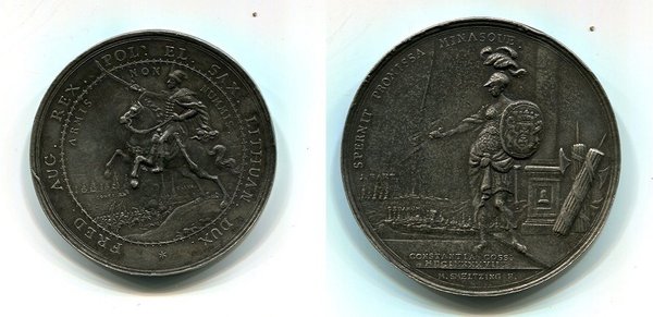 Polen Galvano der Medaille (Marcin Schmelzing)Zur Krönung Erh. Vz Kl.Rf.