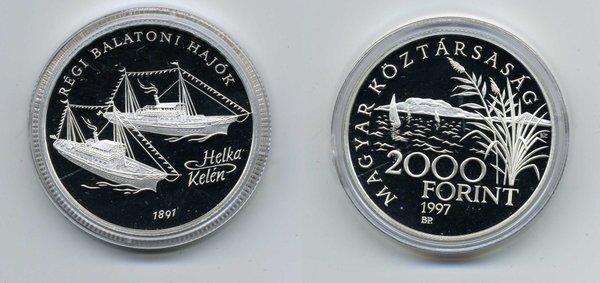 Ungarn 2000 Forint 1997-Dampfschiffe Helka und Kelen-Erhaltung: PP-
