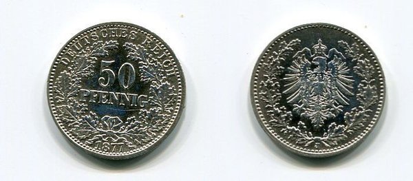 Kaiserreich 50 Pfennig 1877 J Jäger 8 Erhaltung: VZ